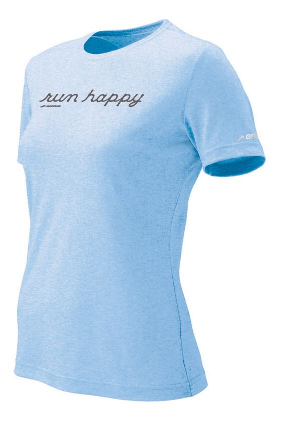 Womens Brooks EZ T Run Happy Short Sleeve Technical Tops