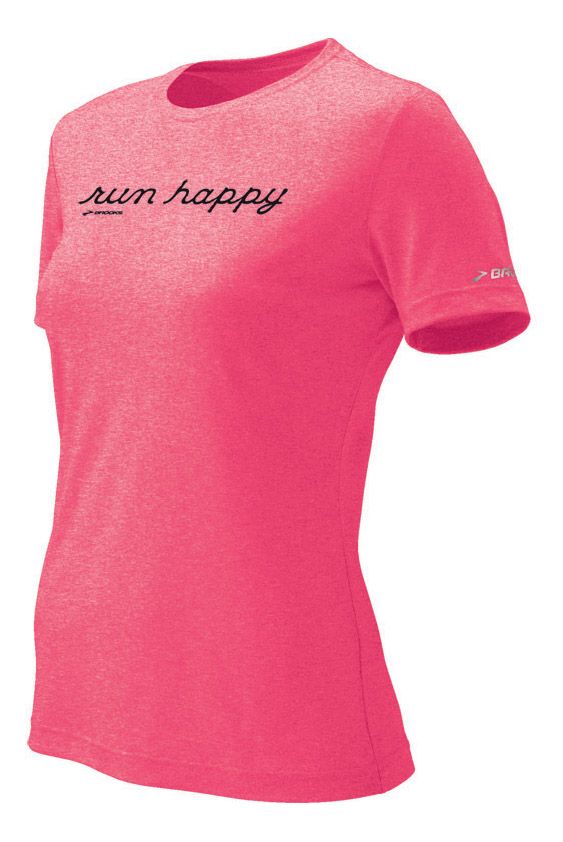 Womens Brooks EZ T Run Happy Short Sleeve Technical Tops