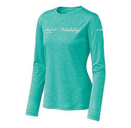 Womens Brooks EZ T Run Happy Long Sleeve No Zip Technical Tops