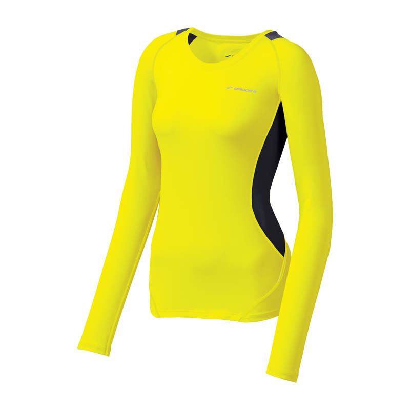 Womens Brooks Nightlife Equilibrium LS Long Sleeve No Zip Technical Tops