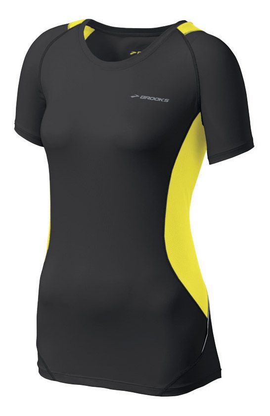 Womens Brooks Nightlife Equilibrium SS Short Sleeve Technical Tops