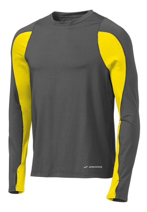 Mens Brooks Equilibrium Thermal LS Long Sleeve No Zip Technical Tops
