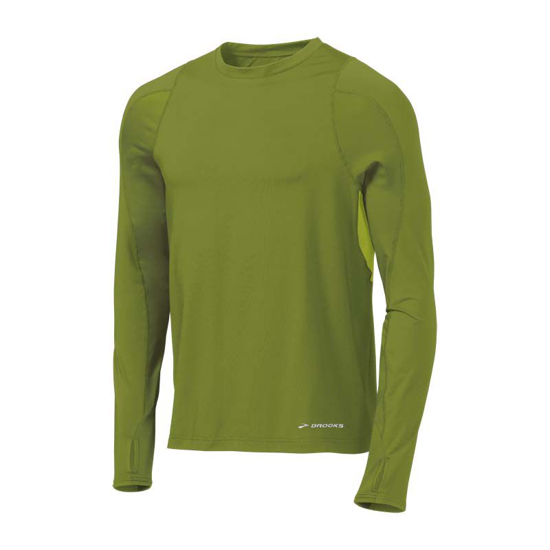 Mens Brooks Equilibrium Thermal LS Long Sleeve No Zip Technical Tops