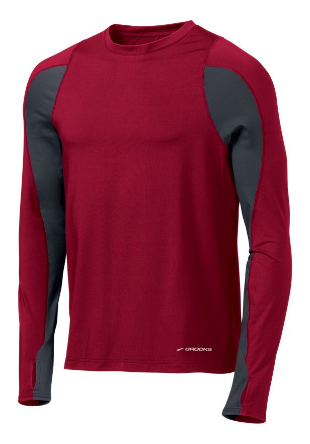 Mens Brooks Equilibrium Thermal LS Long Sleeve No Zip Technical Tops
