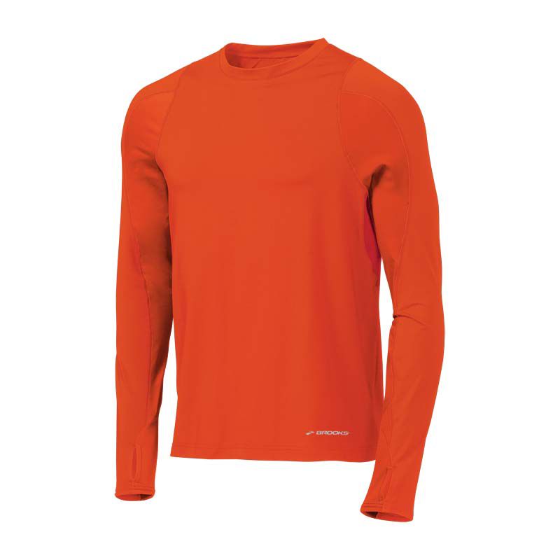 Mens Brooks Equilibrium Thermal LS Long Sleeve No Zip Technical Tops