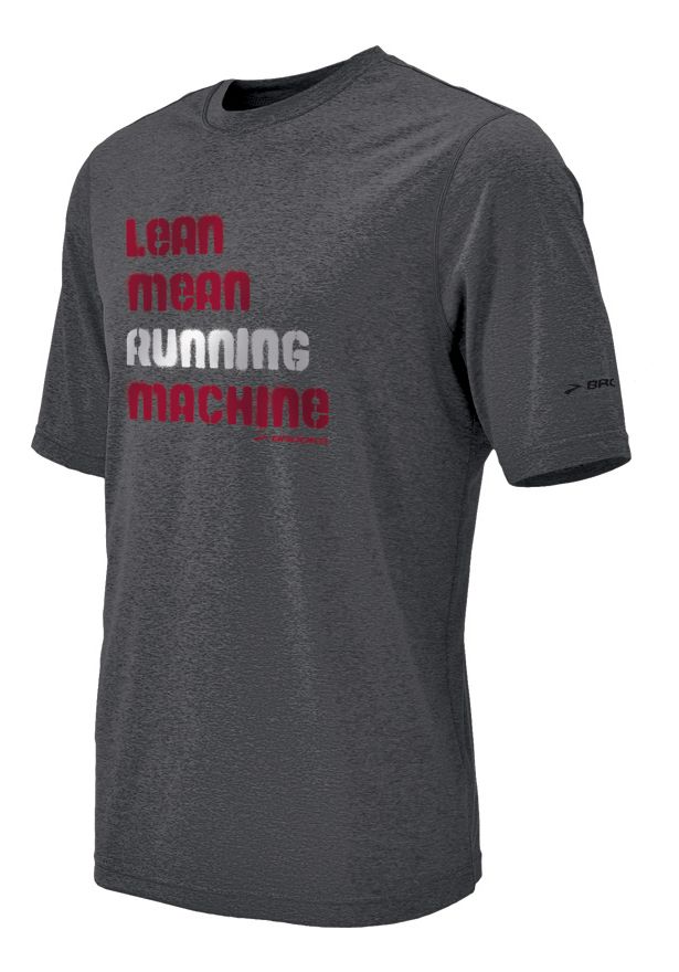 Mens Brooks EZ T Lean Mean Running Machine Short Sleeve Technical Tops