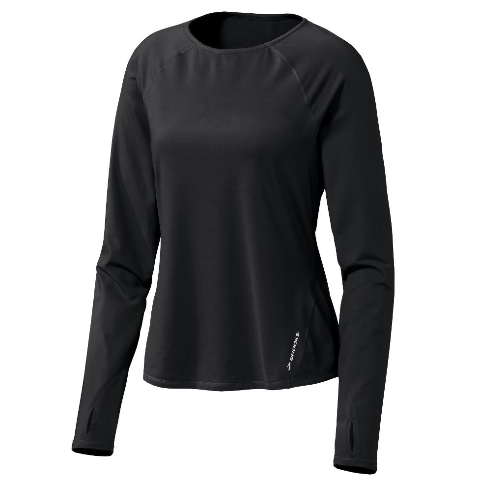 Womens Brooks Equilibrium Thermal LS Long Sleeve No Zip Technical Tops