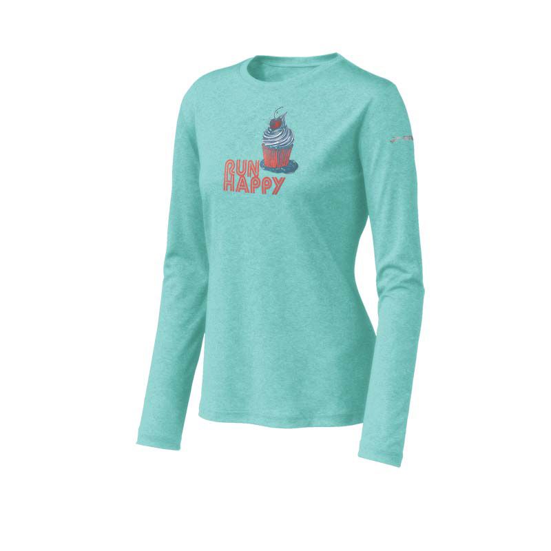 Womens Brooks EZ T LS Cupcake Long Sleeve No Zip Technical Tops