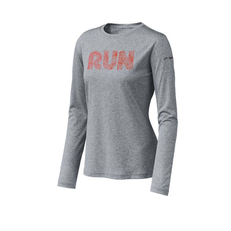 Womens Brooks EZ T LS Run Long Sleeve No Zip Technical Tops