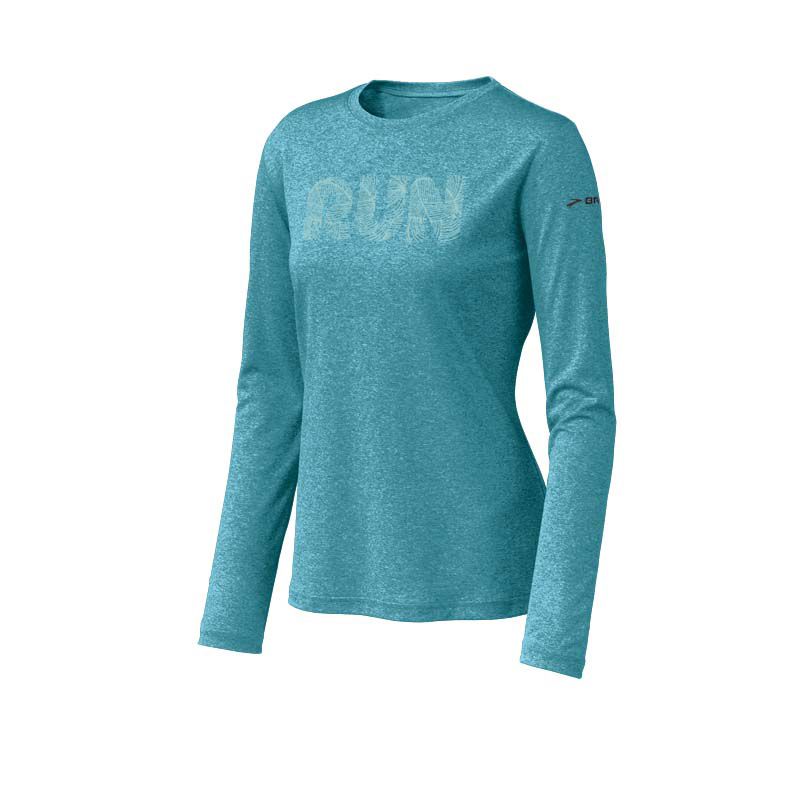 Womens Brooks EZ T LS Run Long Sleeve No Zip Technical Tops