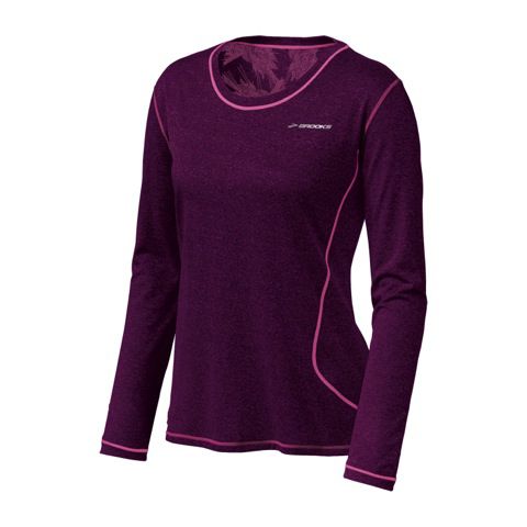 Womens Brooks Versatile EZ LS Long Sleeve No Zip Technical Tops