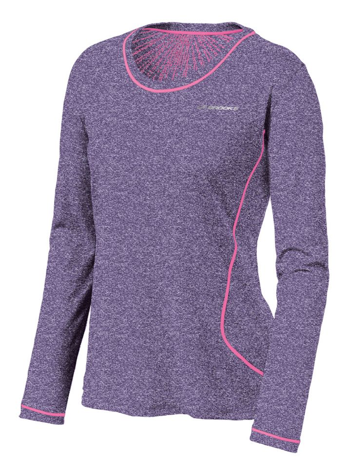Womens Brooks Versatile EZ LS Long Sleeve No Zip Technical Tops