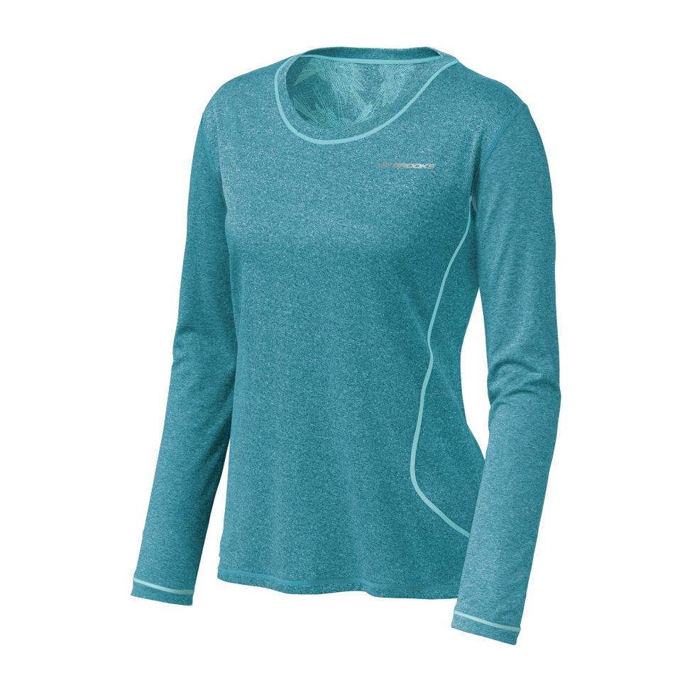 Womens Brooks Versatile EZ LS Long Sleeve No Zip Technical Tops