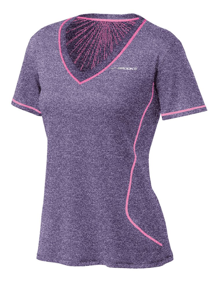 Womens Brooks Versatile EZ SS V-Neck Short Sleeve Technical Tops