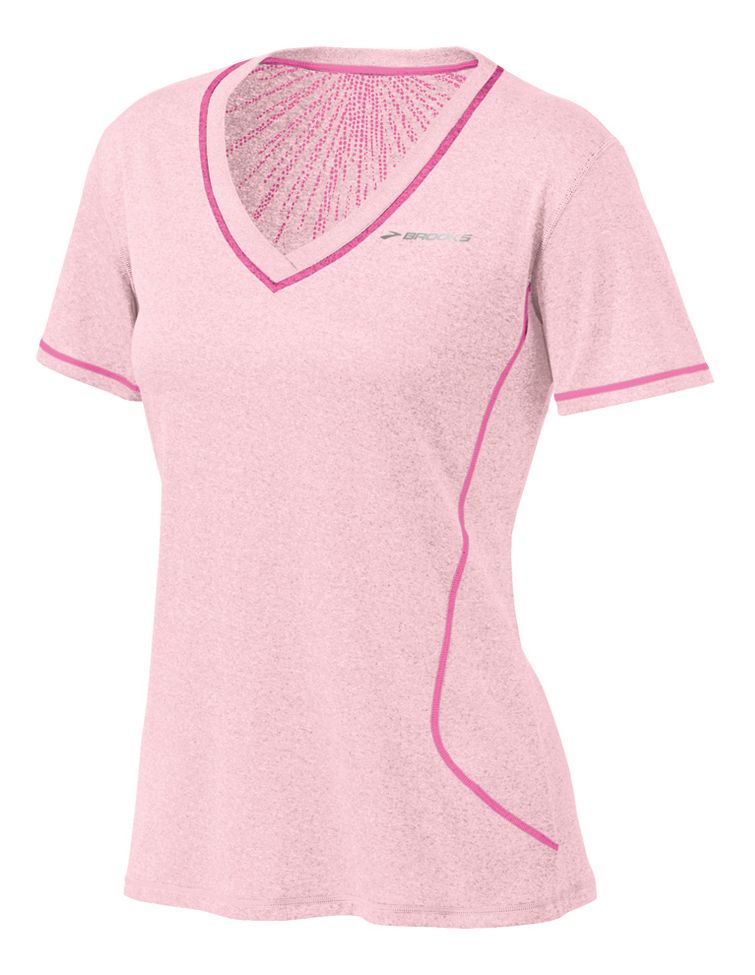 Womens Brooks Versatile EZ SS V-Neck Short Sleeve Technical Tops