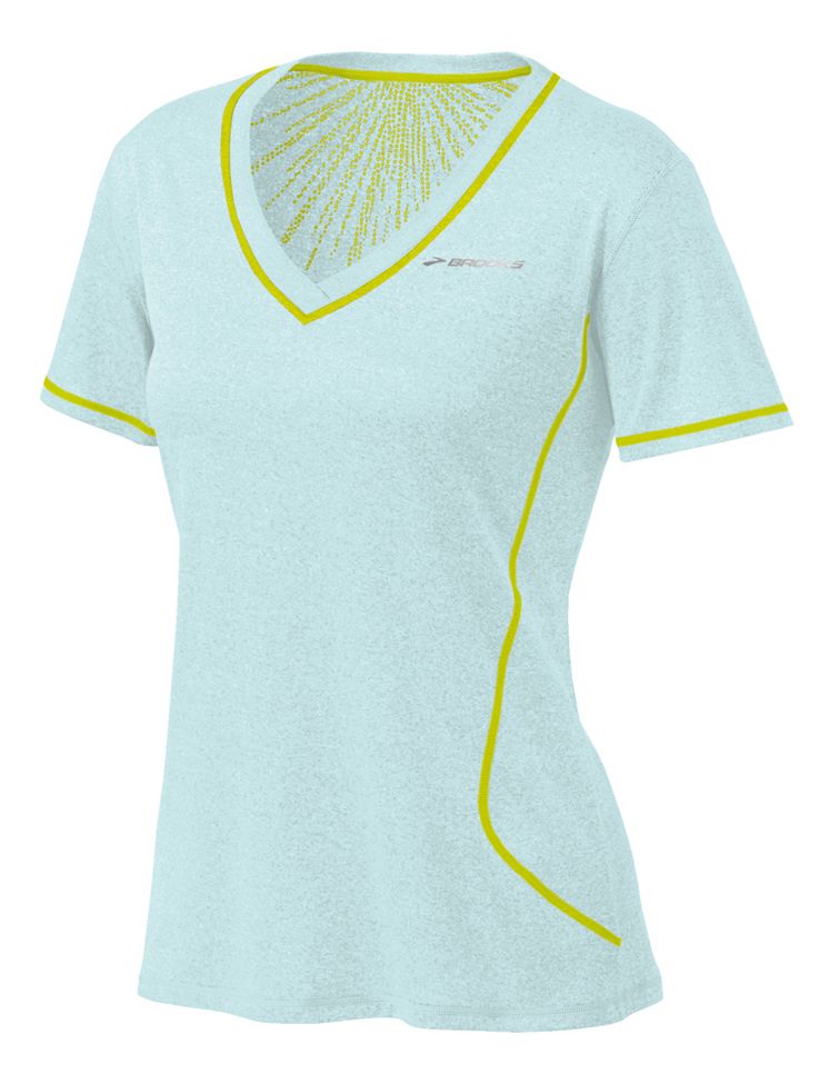 Womens Brooks Versatile EZ SS V-Neck Short Sleeve Technical Tops