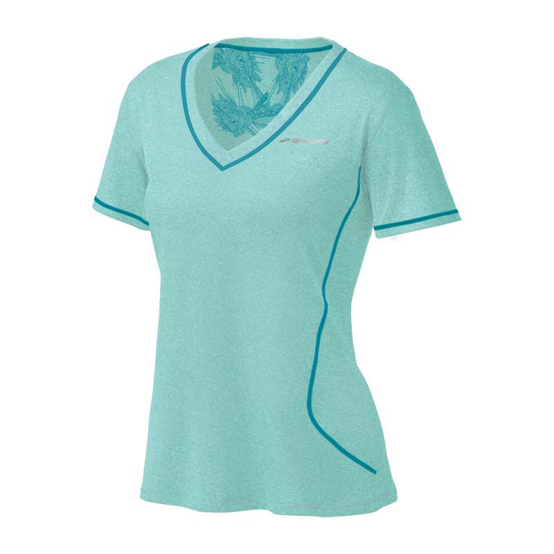 Womens Brooks Versatile EZ SS V-Neck Short Sleeve Technical Tops