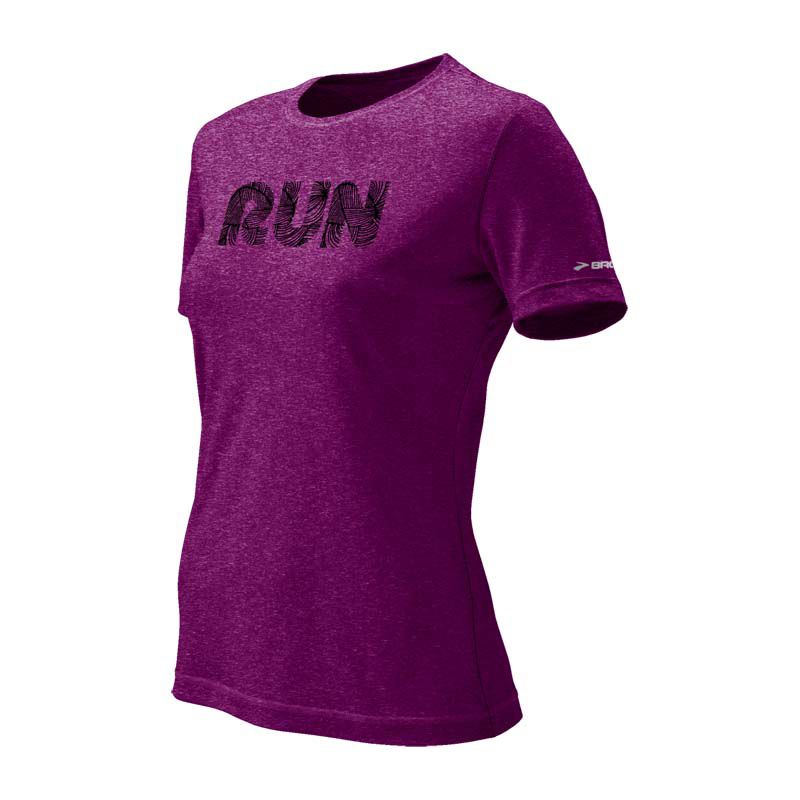 Womens Brooks EZ T Run Short Sleeve Technical Tops