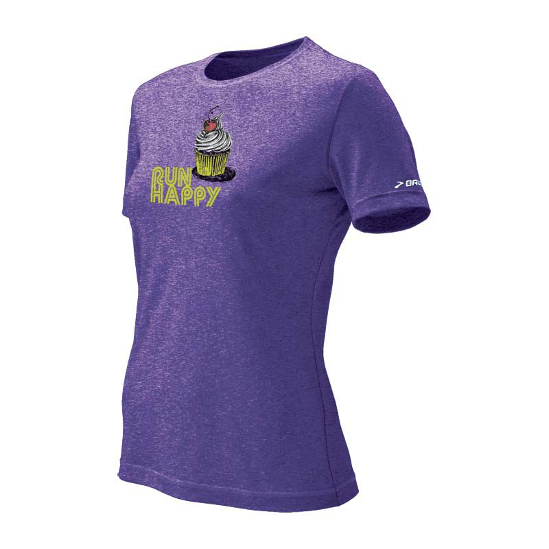 Womens Brooks EZ T Cupcake Short Sleeve Technical Tops