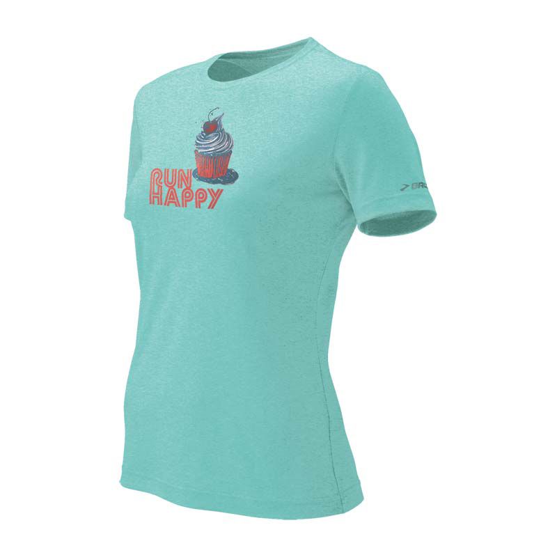 Womens Brooks EZ T Cupcake Short Sleeve Technical Tops