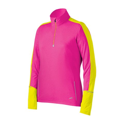 Womens Brooks Nightlife Essential LS 1/2 Zip Long Sleeve 1/2 Zip Technical Tops
