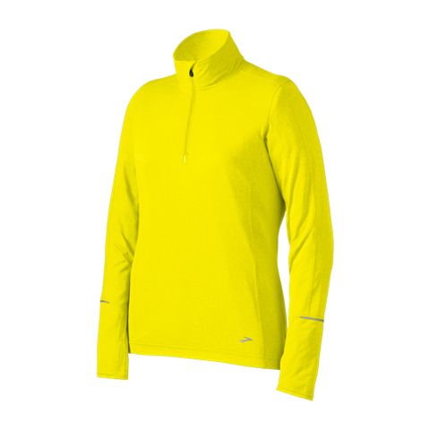 Womens Brooks Nightlife Essential LS 1/2 Zip Long Sleeve 1/2 Zip Technical Tops
