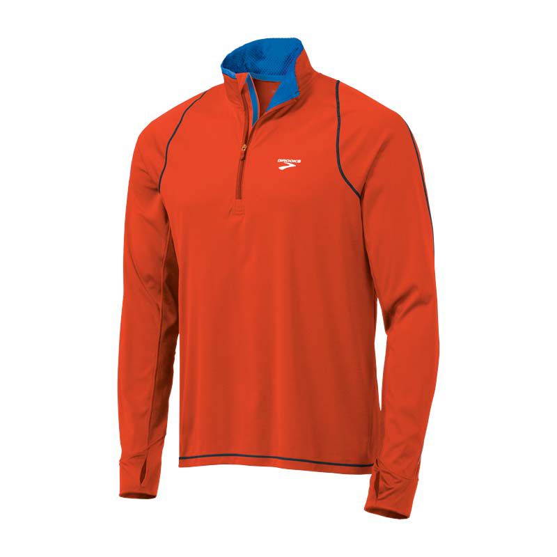 Mens Brooks Infiniti Hybrid Wind Shirt Long Sleeve 1/2 Zip Technical Tops