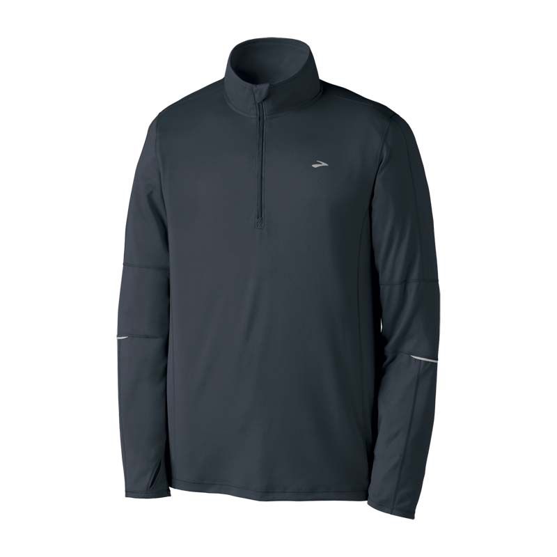 Mens Brooks Essential Run LS 1/2 Zip Long Sleeve 1/2 Zip Technical Tops