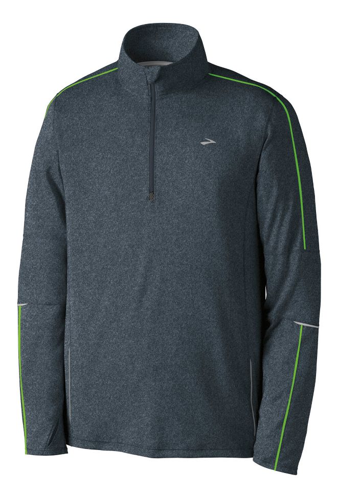Mens Brooks Essential Run LS 1/2 Zip Long Sleeve 1/2 Zip Technical Tops
