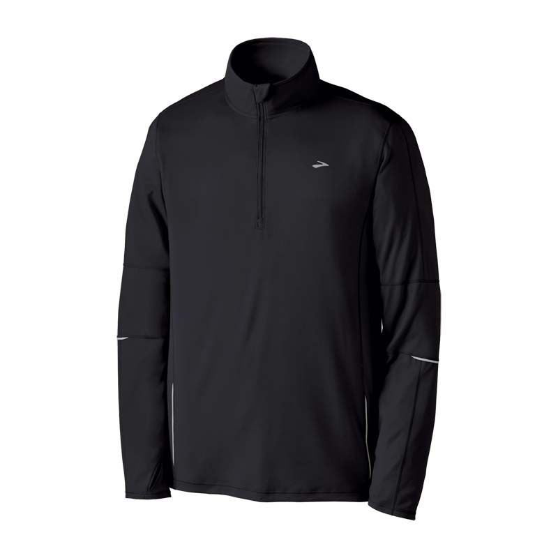 Mens Brooks Essential Run LS 1/2 Zip Long Sleeve 1/2 Zip Technical Tops