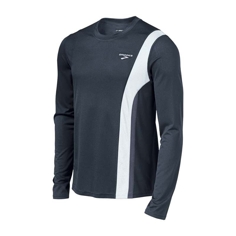 Mens Brooks Rev LS II Long Sleeve No Zip Technical Tops