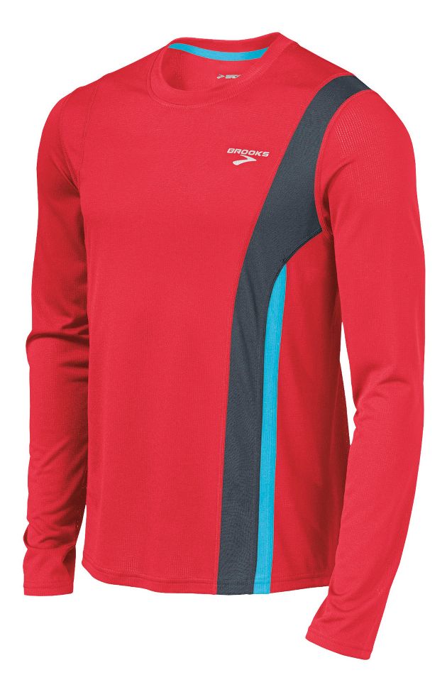 Mens Brooks Rev LS II Long Sleeve No Zip Technical Tops