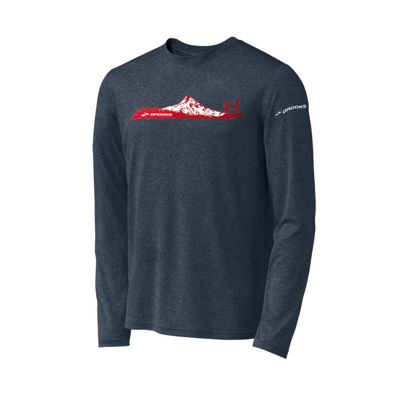 Mens Brooks EZ T LS Mountain Runner Long Sleeve No Zip Technical Tops
