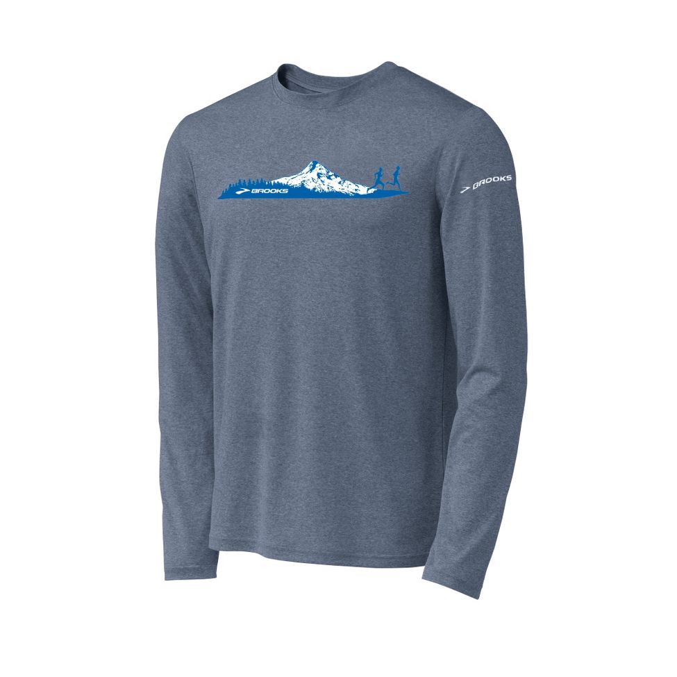 Mens Brooks EZ T LS Mountain Runner Long Sleeve No Zip Technical Tops