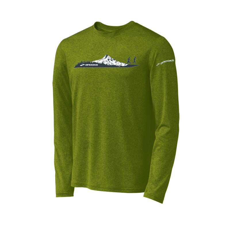 Mens Brooks EZ T LS Mountain Runner Long Sleeve No Zip Technical Tops