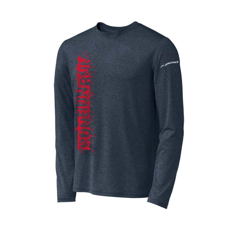 Mens Brooks EZ T LS Run Run Run Long Sleeve No Zip Technical Tops