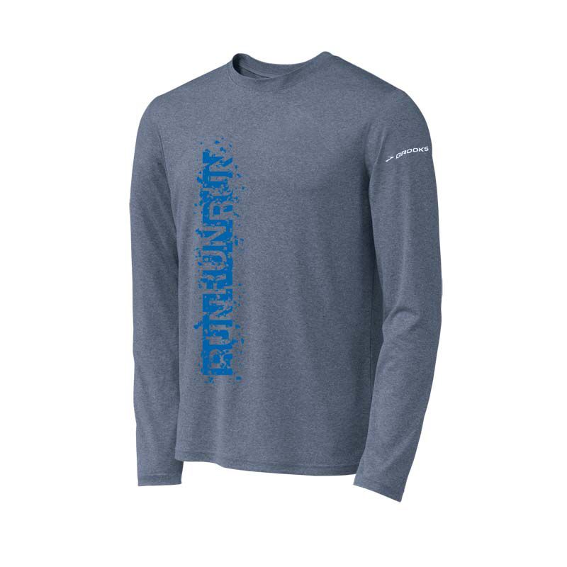 Mens Brooks EZ T LS Run Run Run Long Sleeve No Zip Technical Tops