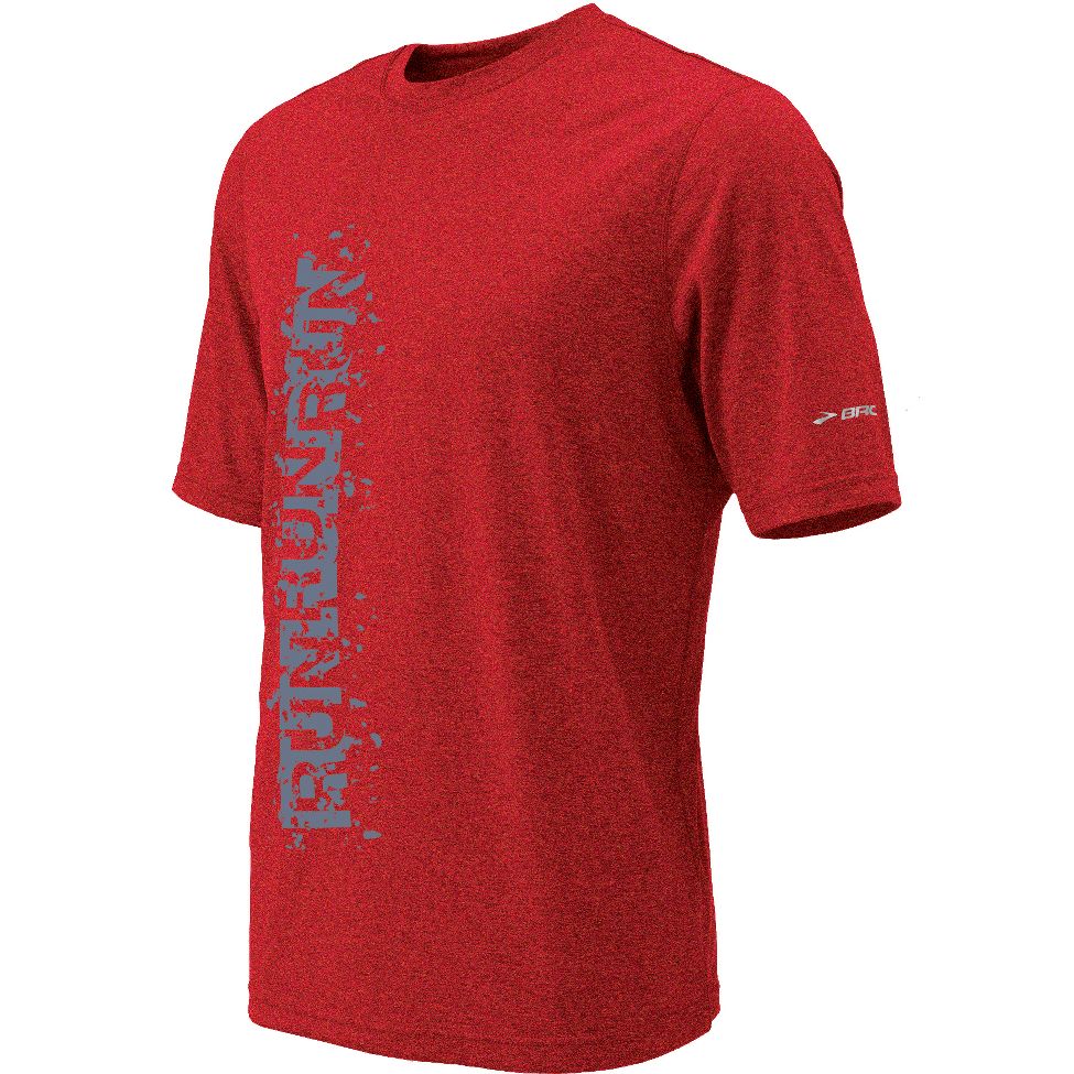 Mens Brooks EZ T II Run Run Run Short Sleeve Technical Tops
