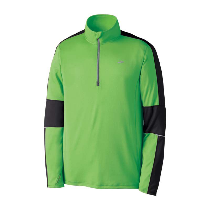 Mens Brooks Nightlife Essential Run LS 1/2 Zip Long Sleeve 1/2 Zip Technical Tops
