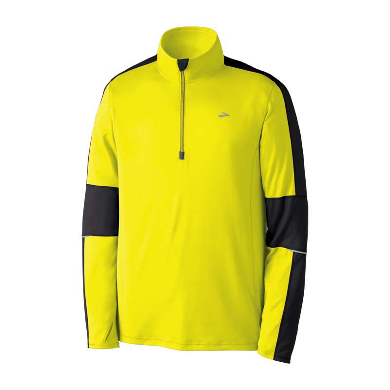 Mens Brooks Nightlife Essential Run LS 1/2 Zip Long Sleeve 1/2 Zip Technical Tops
