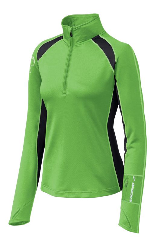 Womens Brooks NightLife Infiniti Long Sleeve 1/2 Zip Technical Tops