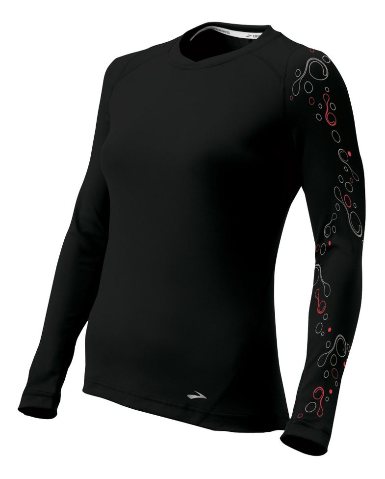 Womens Brooks Break Away Long Sleeve No Zip Technical Tops