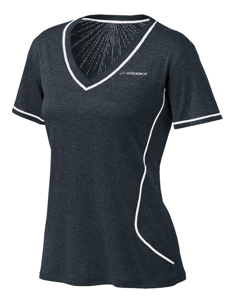 Womens Brooks Versatile EZ V-Neck Short Sleeve Technical Tops