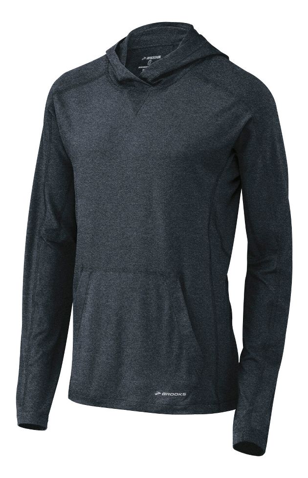 Mens Brooks Essential Hoodie Long Sleeve No Zip Technical Tops