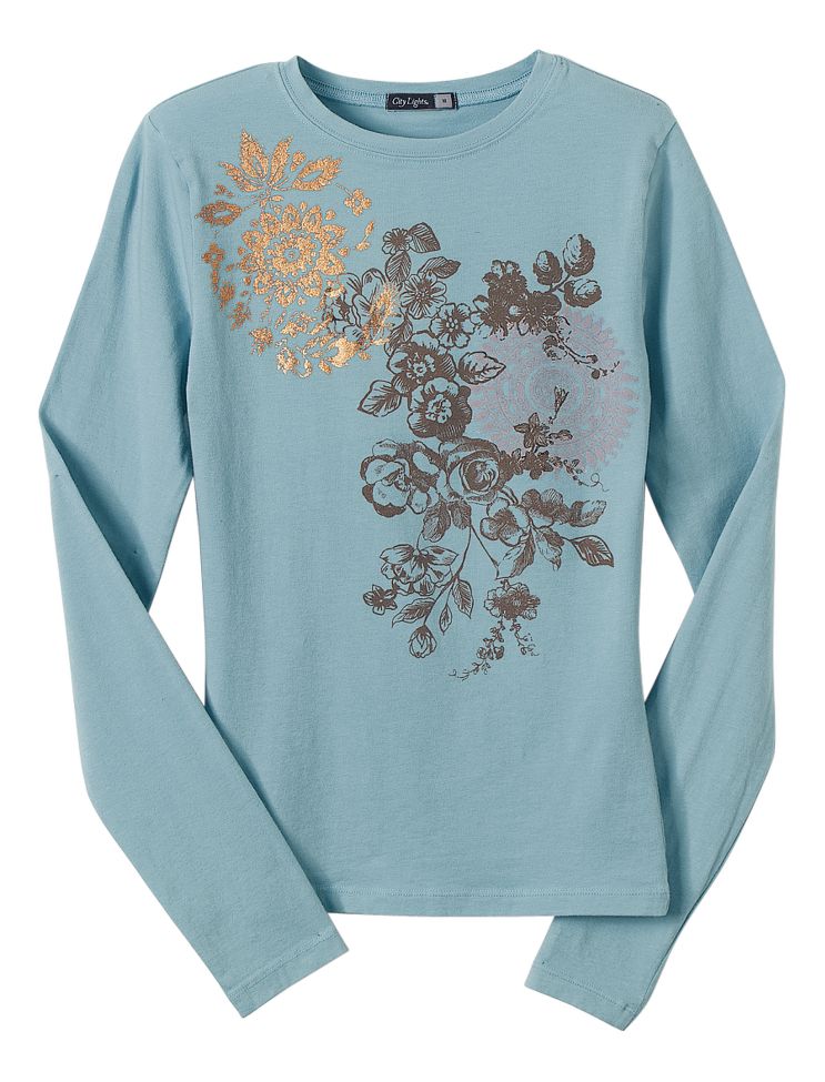 Womens City Lights Long Sleeve Itty Bitty Tee