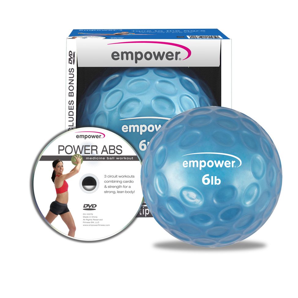 Empower Fingertip Grip Medicine Ball w/DVD 6lb Fitness Equipment