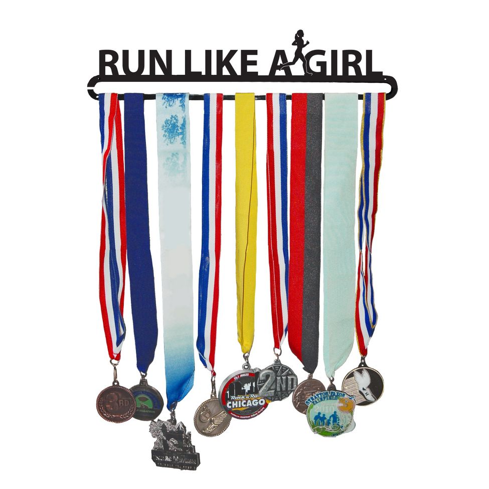 Gone For a Run Run Like A Girl MedalART - Race Medal Hanger Holders