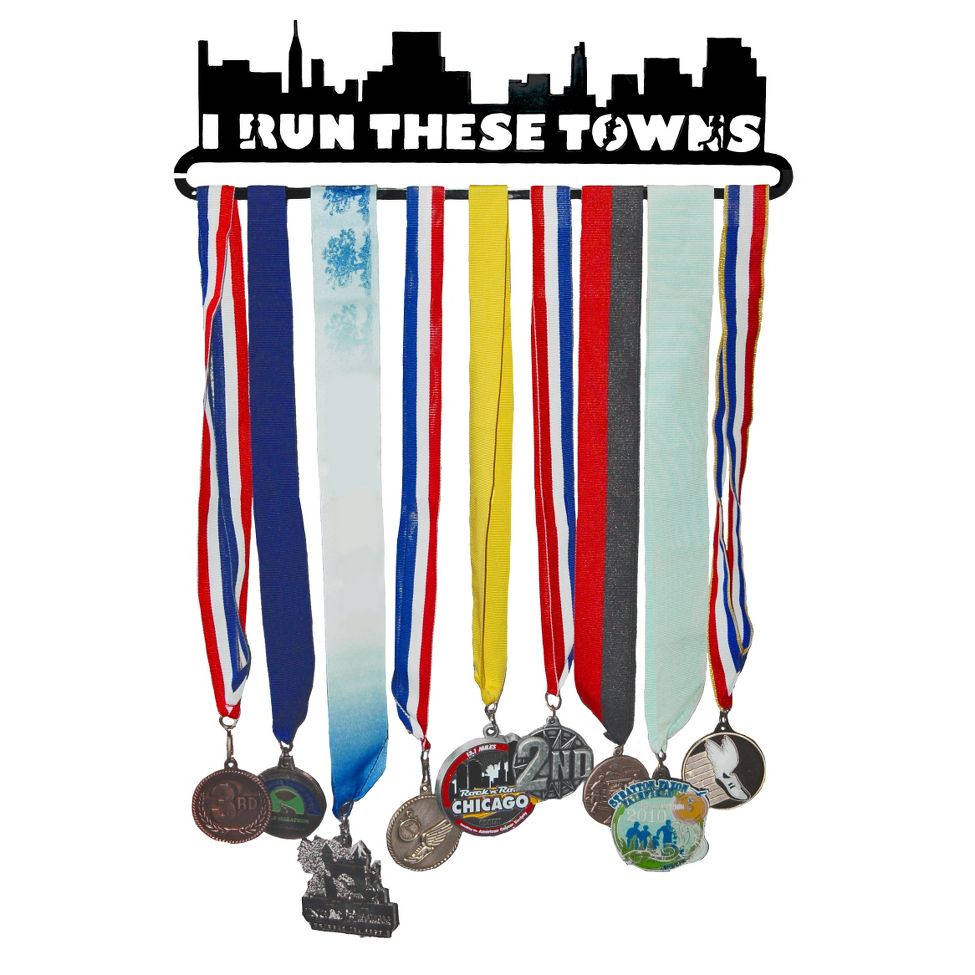 Gone For a Run I Run These Towns MedalART - Race Medal Hanger Holders
