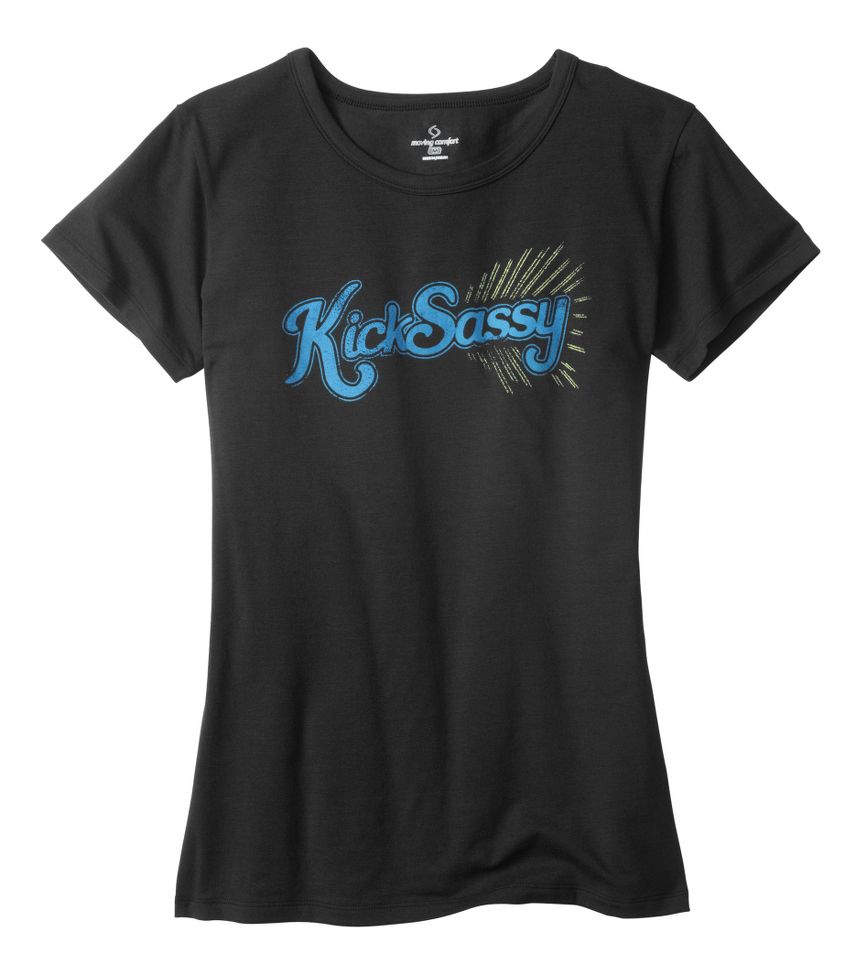 Womens Moving Comfort Slogan Tee Short Sleeve Non-Technical Tops