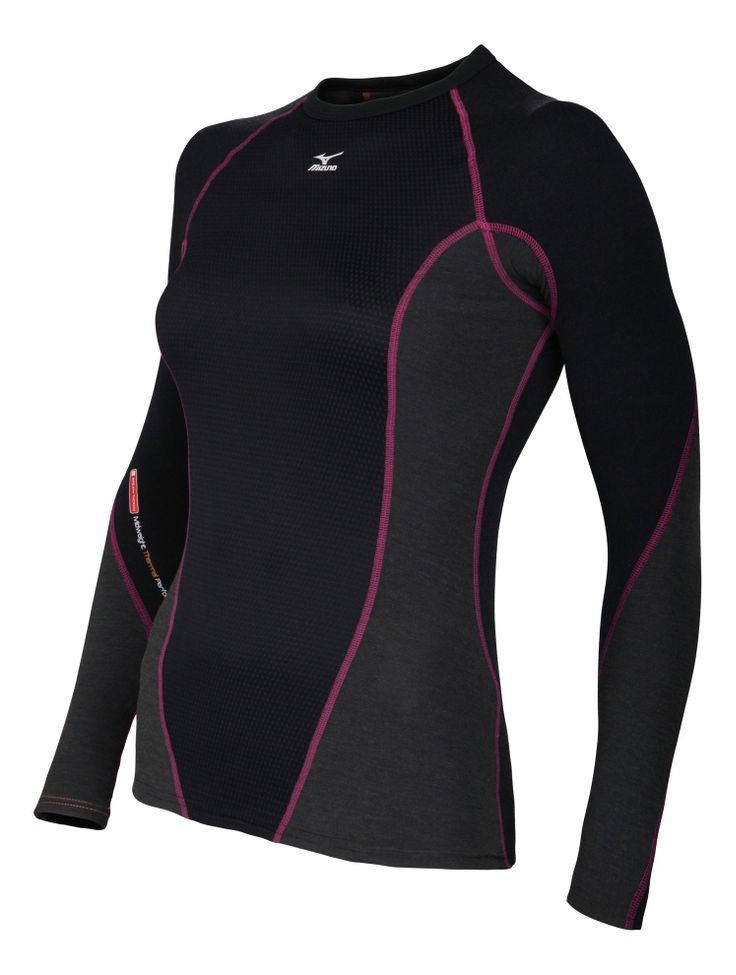 Womens Mizuno Breath Thermo Stretch Crew Long Sleeve No Zip Technical Tops at Road Runner Sports